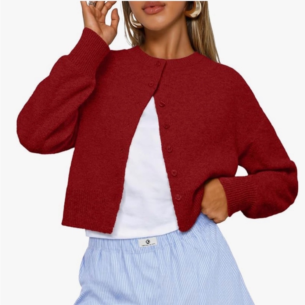 & Other Stories Bold Red Cardigan